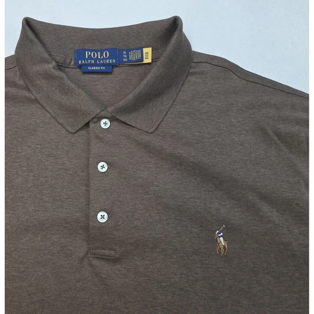 Polo Ralph Lauren Classic Fit Polo Shirt XL Brown LIMITED USE Soft Flesh Pony
